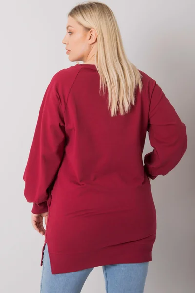 Dámská Plus Size Mikina Fashionhunters Vínová