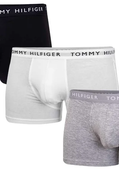 Tommy Hilfiger Pánské Boxerky 3 ks - Bílá/Černá/Šedá