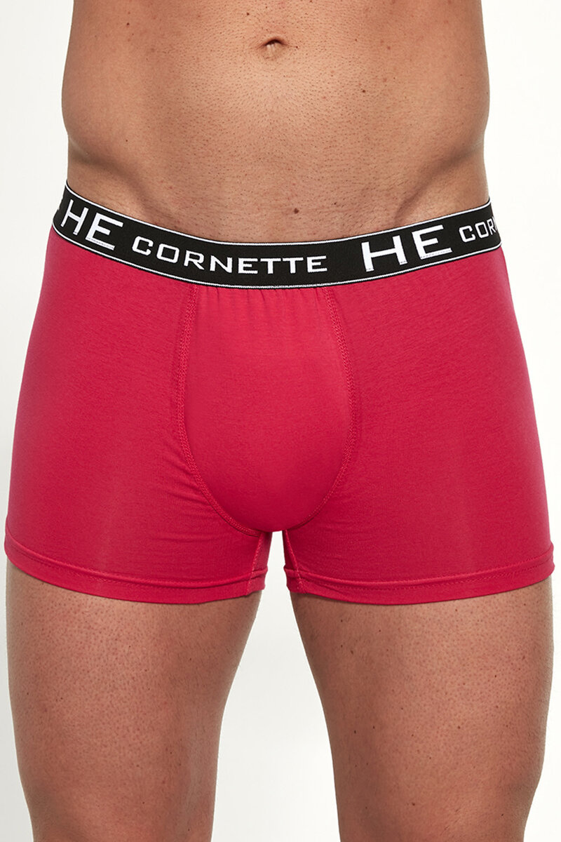 Růžové bavlněné boxerky Cornette High Emotion s černou gumou, M i510_41311451825