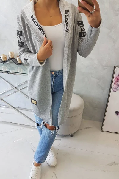 Dámský plášť s kapucí K-Fashion Light Grey