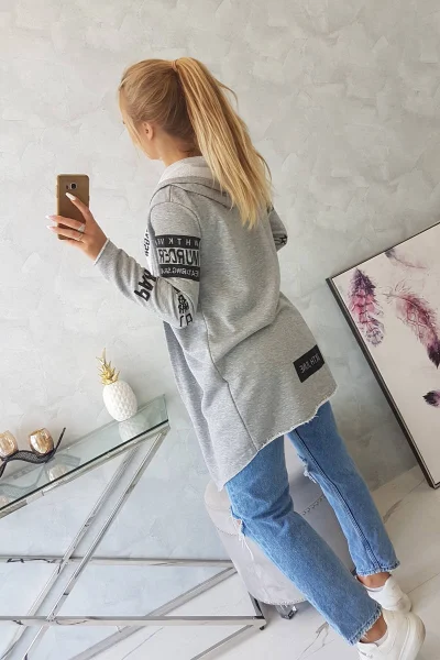 Dámský plášť s kapucí K-Fashion Light Grey