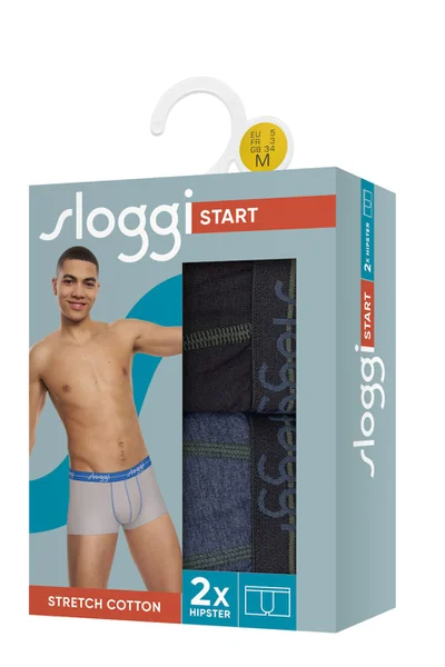 Mužské boxerky Start Hipster C2P box - Černémodré - Sloggi