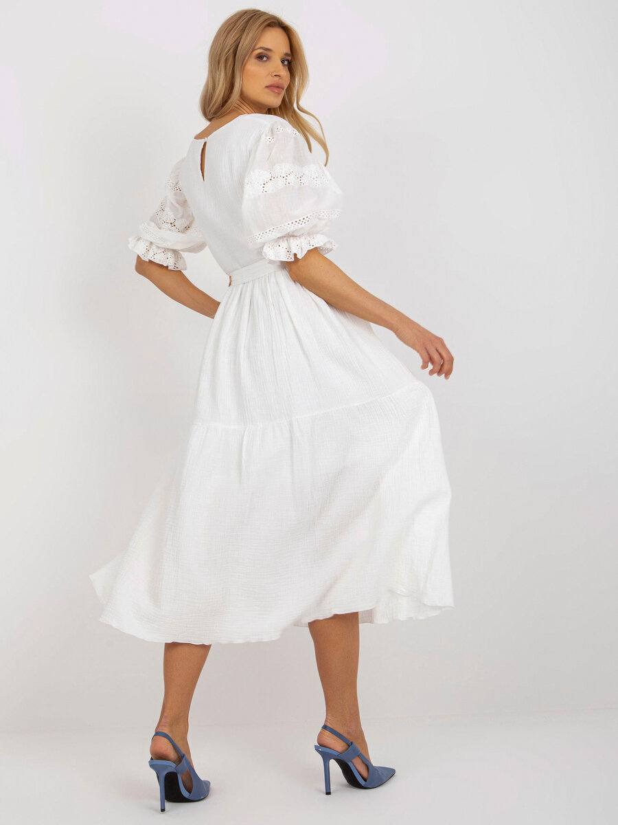 Krémové dámské šaty s krajkou od FPrice, jedna velikost i523_2016103360802