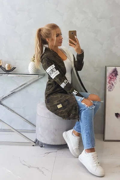 Univerzální dámská bunda s kapucí a nápisy K-Fashion