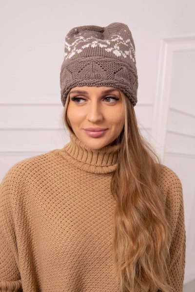 Dámská zimní čepice Kira cappuccino - K-Fashion