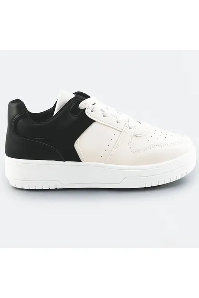 Bílo-černé dvoubarevné dámské tenisky sneakers 3K6801 SWEET SHOES