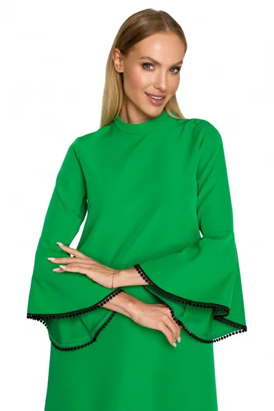 Zelené šaty Moe s andělskými rukávy