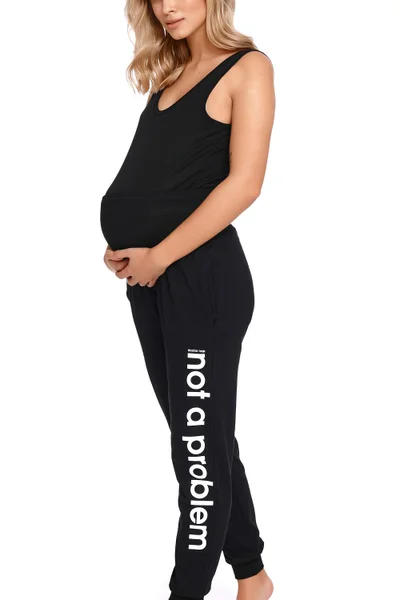 Tepláky pro těhotné ženy - Černá elegance od Maminka