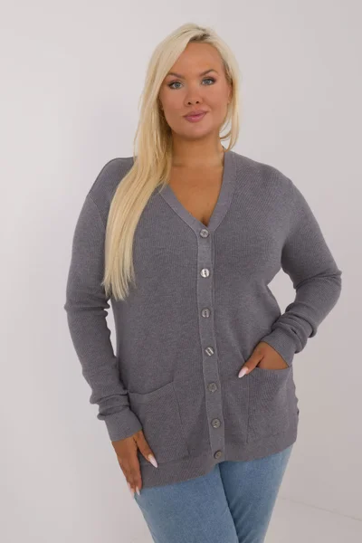 Elegantní plus size svetr s výstřihem do V – Factory Price