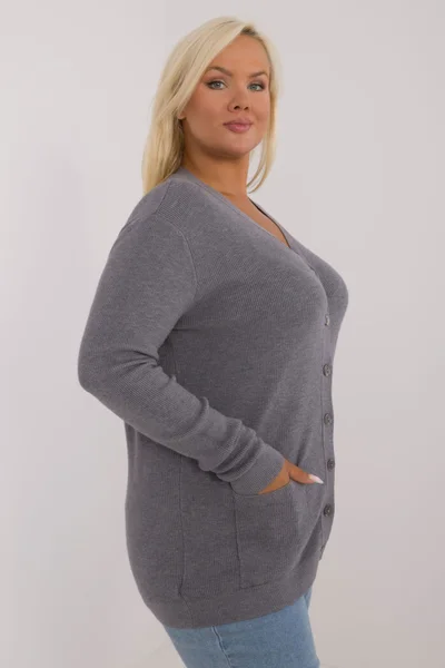 Elegantní plus size svetr s výstřihem do V – Factory Price