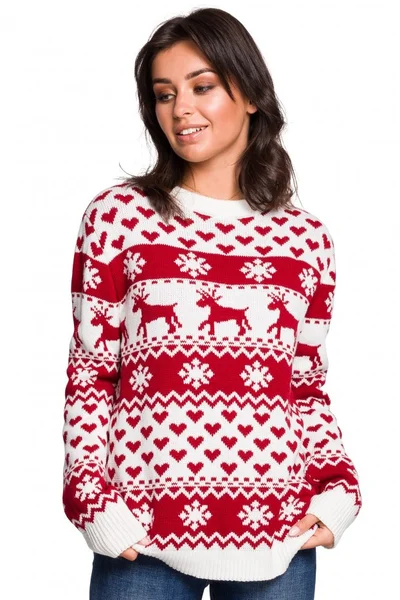 Dámský vánoční svetr s tradičním vzorem - BE
