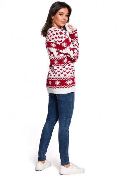 Dámský vánoční svetr s tradičním vzorem - BE