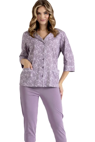 Lehké pyžamo pro ženy s kontrastním lemováním