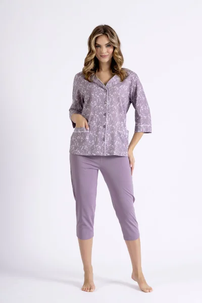 Lehké pyžamo pro ženy s kontrastním lemováním