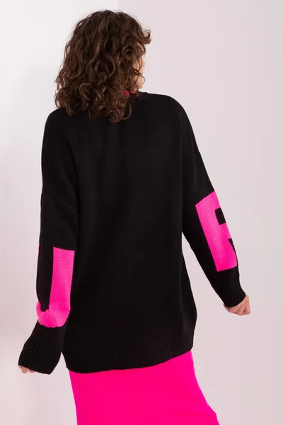 Růžově černý oversize svetr FPrice