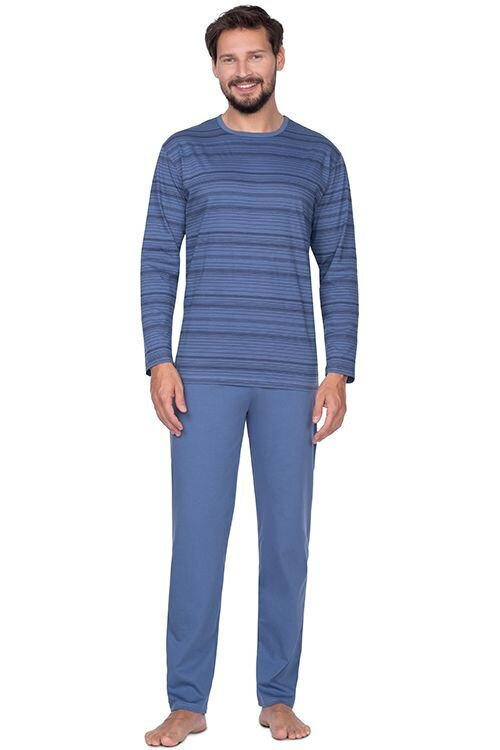 Pánské modré pruhované pyžamo Matyáš, modrá L i43_75530_2:modrá_3:L_