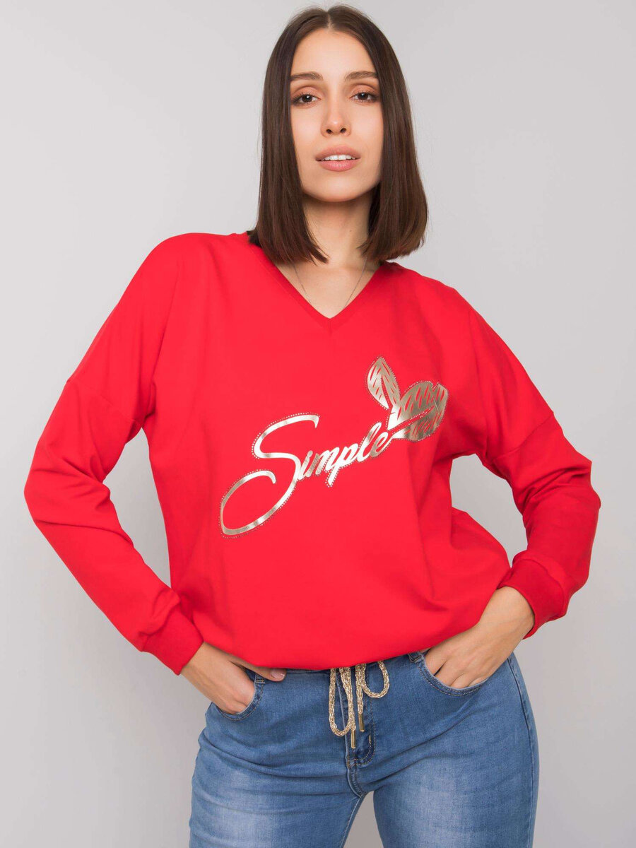 Dámský RUE PARIS Červenobílý svetr na knoflíky FPrice, jedna velikost i523_2016103088942