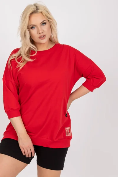 Volná červená dámská plus size halenka Odile Fashionhunters