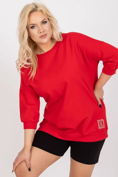 Volná červená dámská plus size halenka Odile Fashionhunters