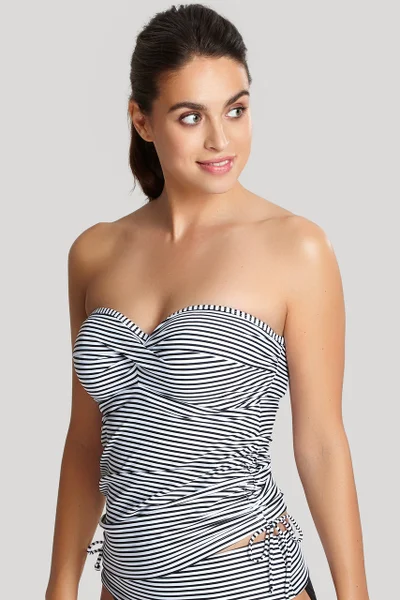 Dámské Bandeau Tankini Anya černobílé Swimwear