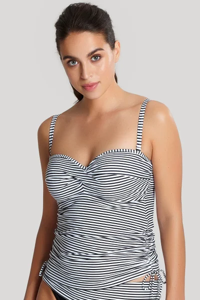 Dámské Bandeau Tankini Anya černobílé Swimwear