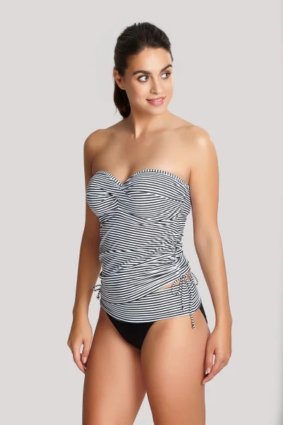 Dámské Bandeau Tankini Anya černobílé Swimwear