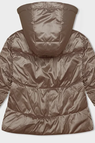 Karamelová bunda pro ženy s odepínací kapucí S'West