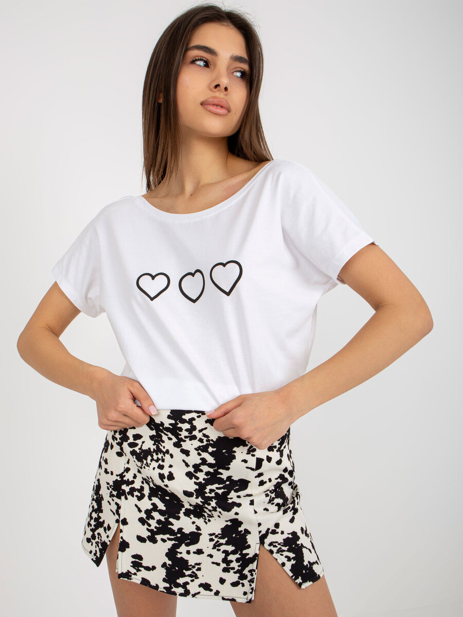 Černobílé dámské tričko Amor RUE PARIS - FPrice, XL i523_2016103363254