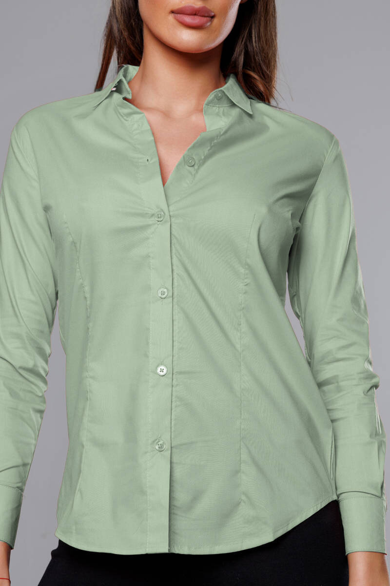 Zelená elegantní dámská halenka s límečkem J.STYLE, odcienie zieleni XL (42) i392_21865-53