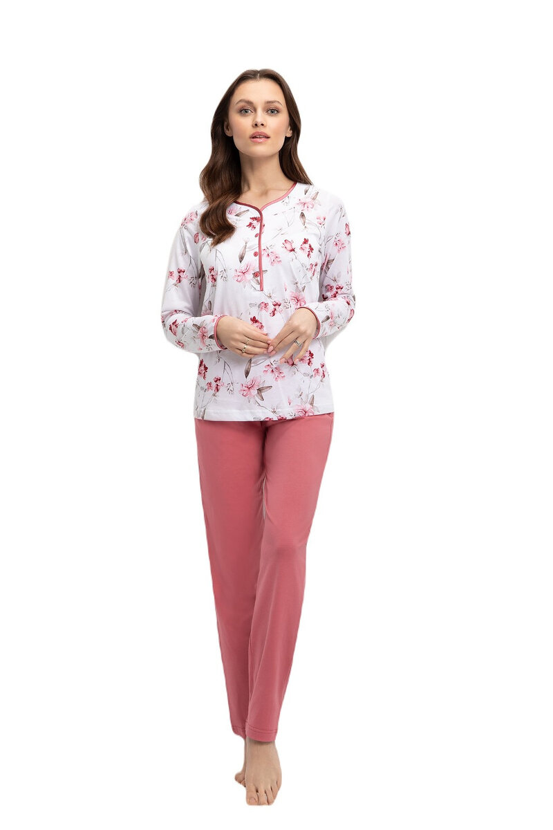 Květinové pyžamo pro ženy Luna, Růžová XXL i384_12146236