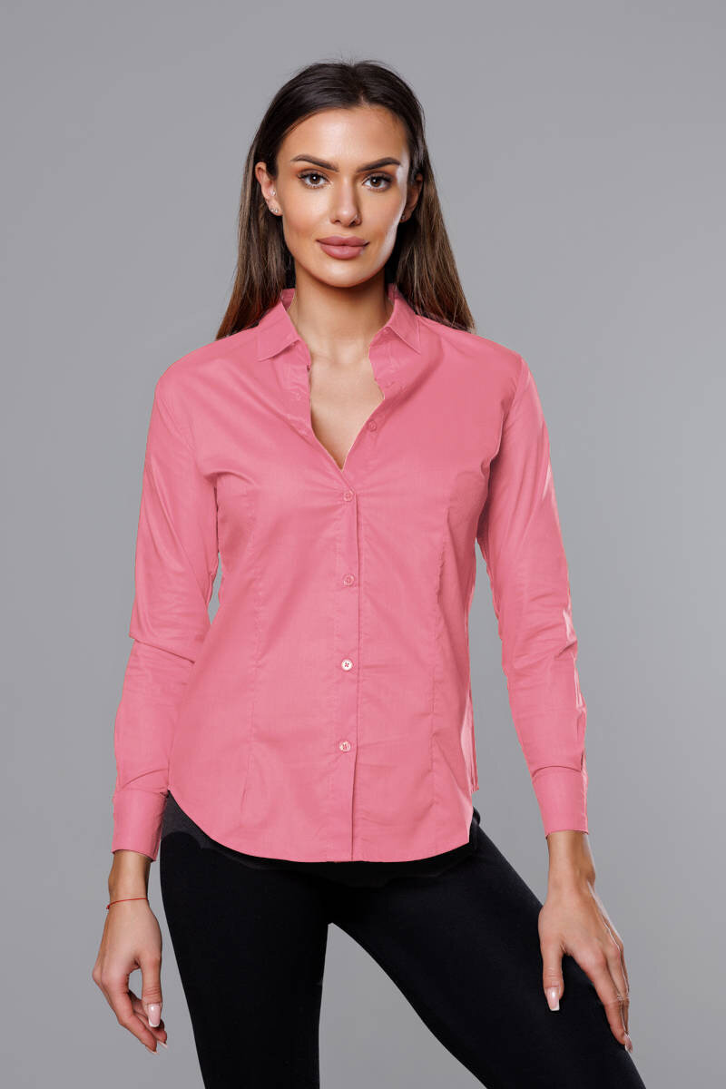 Světle růžová klasická dámská košile J.STYLE, odcienie różu M (38) i392_21868-47