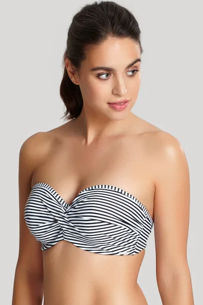 Dámský Bandeau Bikini Anya Stripe Černobílé Swimwear