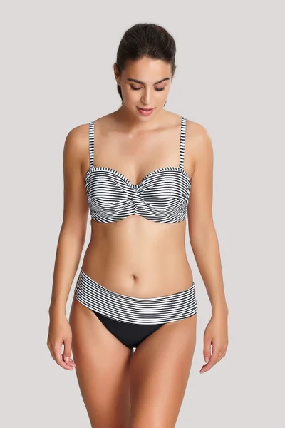 Dámský Bandeau Bikini Anya Stripe Černobílé Swimwear