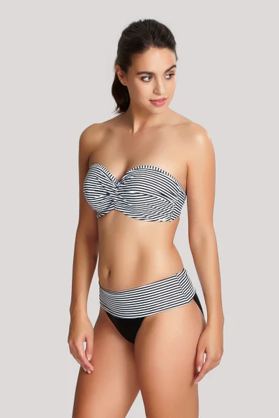 Dámský Bandeau Bikini Anya Stripe Černobílé Swimwear