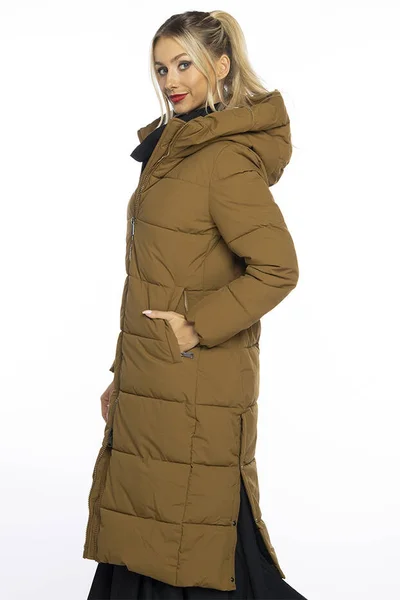 Zimní bunda s kapucí Ann Gissy - hnědá péřová