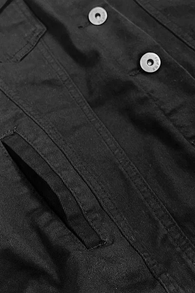 Jednoduchá černá dámská džínová bunda s kapsami S53C9F M.B.J.