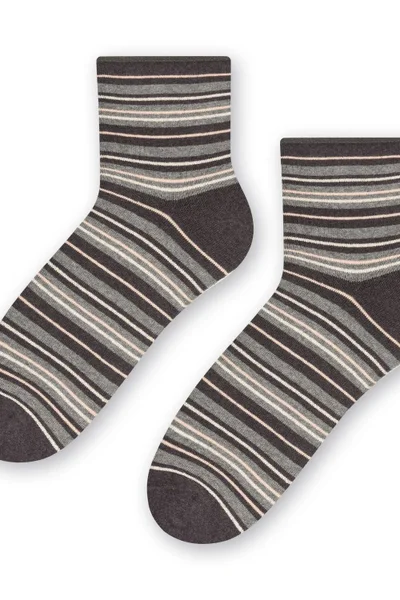 Kreativní šedé froté ponožky Steven s vzorem
