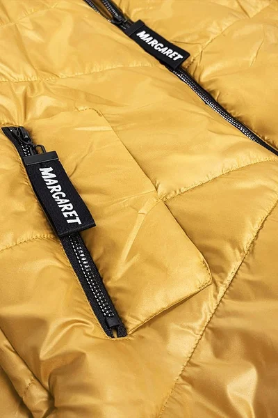 Žlutá prošívaná bunda pro ženy s asymetrickou spodní částí 5C3X19 S'WEST
