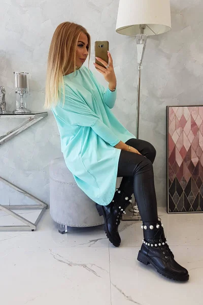 Oversize dámská halenka mátová - K-Fashion