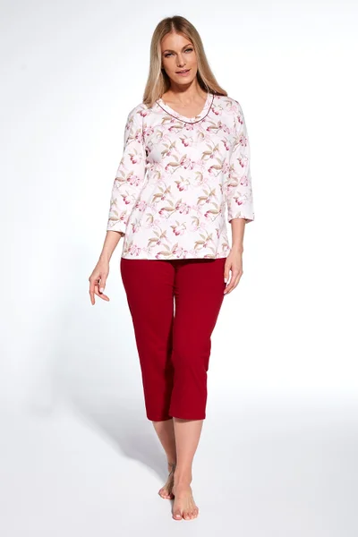 Růžové vzorované pyžamo pro ženy Adele od Cornette