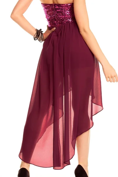 Dámské společenské šaty korzetové Mayaadi s asymetrickou sukní fialové - Fialová - Mayaadi