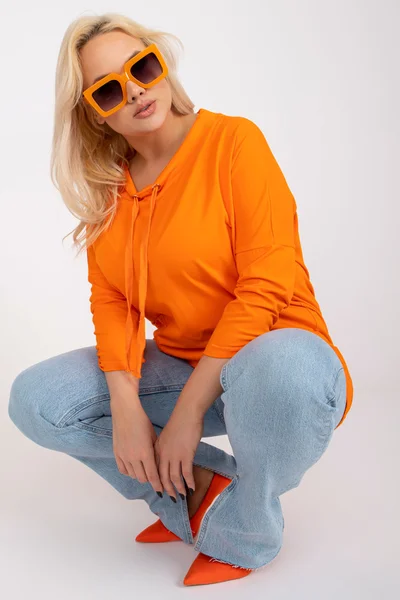 Oranžová dámská plus size halenka Fashionhunters