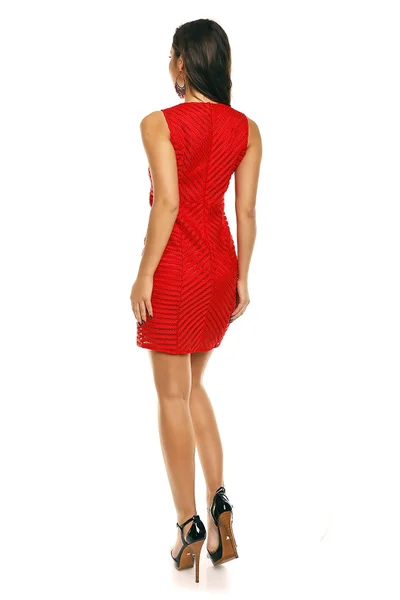 Dámské značkové šaty moderní Aikha krátké červené - Červená - Aikha