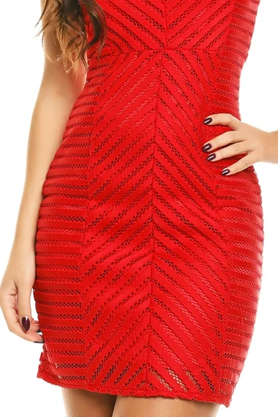 Dámské značkové šaty moderní Aikha krátké červené - Červená - Aikha