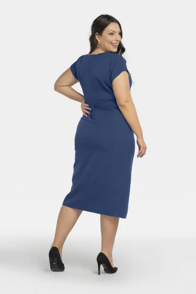 Elegantní plus size šaty s řasením Tara - Karko