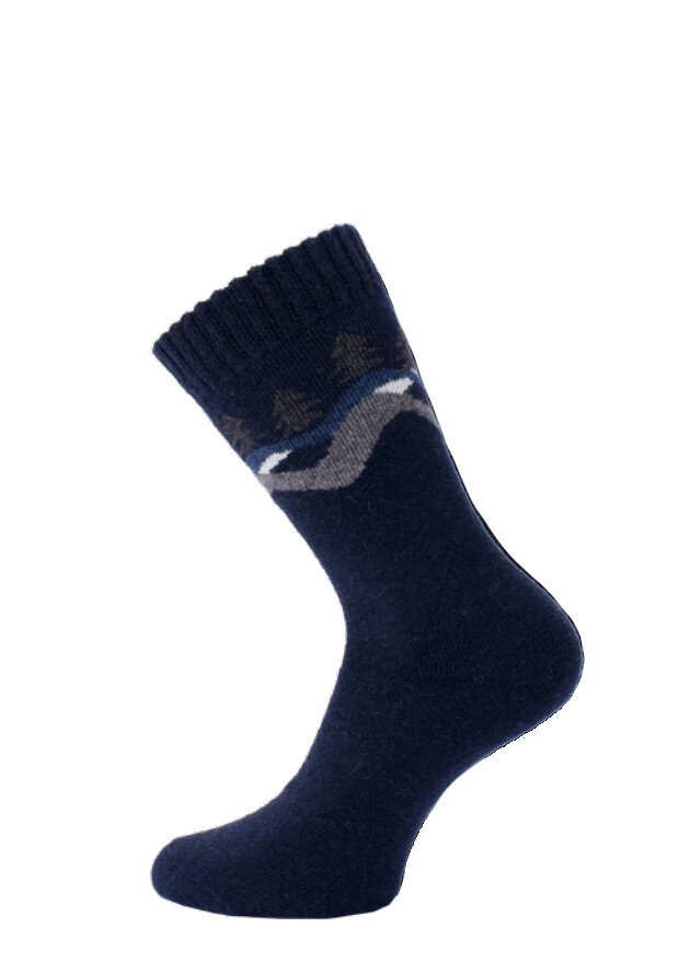 Teplé pánské ponožky z vlněné příze WiK Warm Socks, tmavě modrá 39-42 i384_98472725