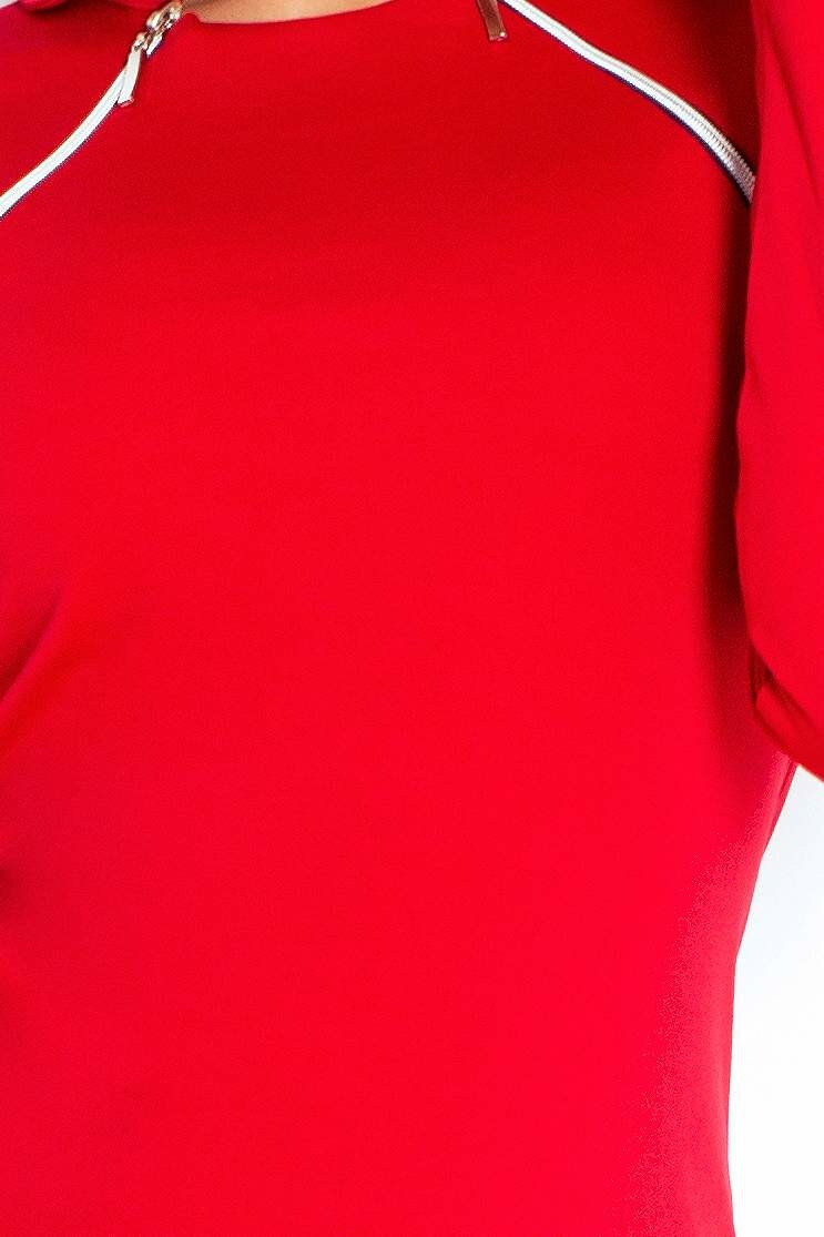 Společenské dámské šaty COLLAR s ozdobnými zipy červené - Červená - Numoco, červená XL i10_i333_n_23993_1:19_2:93_