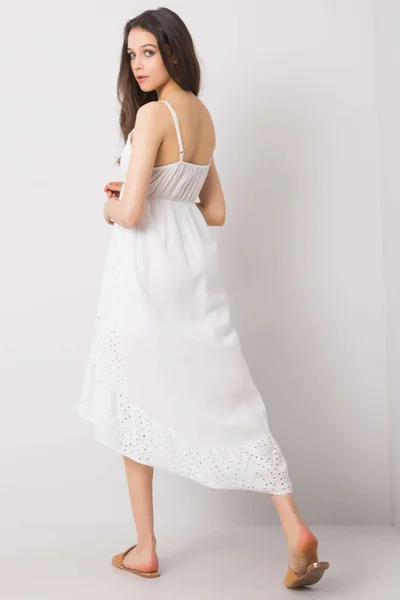 Dámské OH BELLA Bílé šaty s delší zadní stranou FPrice