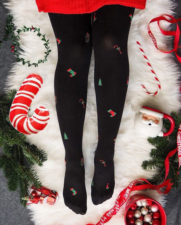 Dámské punčochové kalhoty 103649 Christmas - Gabriella, černá vzor 2-S i10_P58798_1:519_2:487_