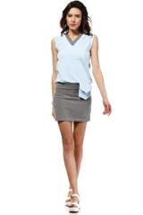 Dámské letní šaty mini značkové BeWear bez rukávu krátké světle modré - Modrá - BeWear